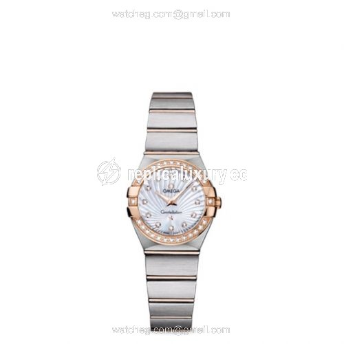 Omega Constellation Quartz 24 Brushed Stainless Steel / Red Gold / Diamond / MOP Supernova 123.25.24.60.55.002
