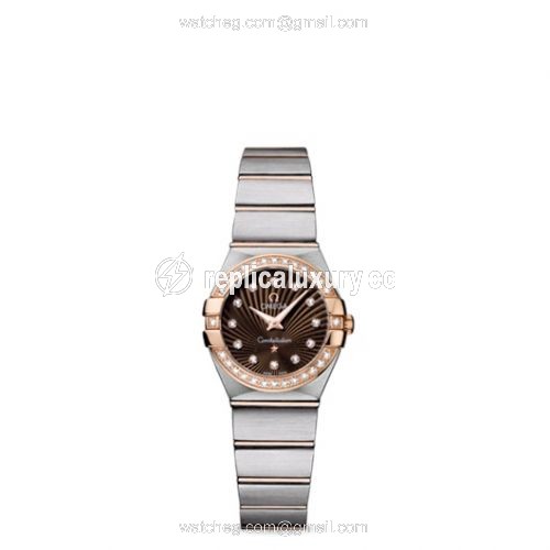 Omega Constellation Quartz 24 Brushed Stainless Steel / Red Gold / Diamond / Brown Supernova 123.25.24.60.63.001