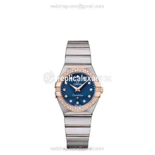 Omega Constellation Quartz 27 Brushed Stainless Steel / Red Gold / Snow / Blue Supernova 123.25.27.60.53.001