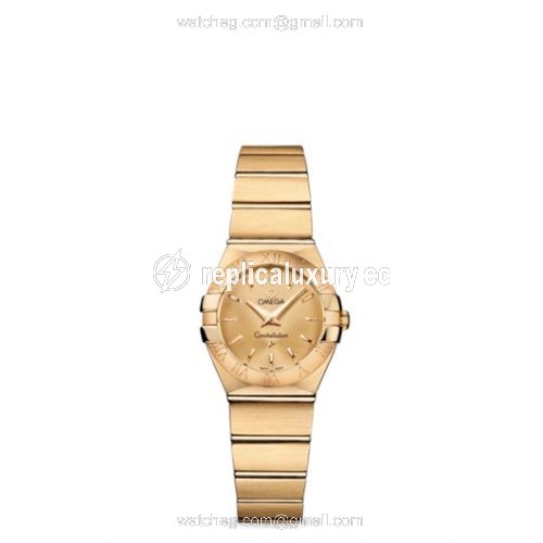 Omega Constellation Quartz 24 Brushed Yellow Gold / Champagne 123.50.24.60.08.001
