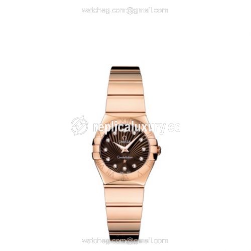 Omega Constellation Quartz 24 Polished Red Gold / Brown Supernova 123.50.24.60.63.002