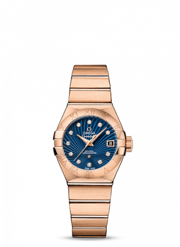 Omega Constellation Co-Axial 27 Brushed Red Gold / Blue Supernova 123.50.27.20.53.001