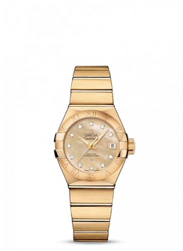Omega Constellation Co-Axial 27 Brushed Yellow Gold / Champagne MOP 123.50.27.20.57.002