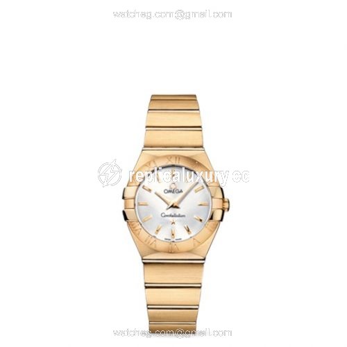 Omega Constellation Quartz 27 Brushed Yellow Gold / Silver 123.50.27.60.02.002