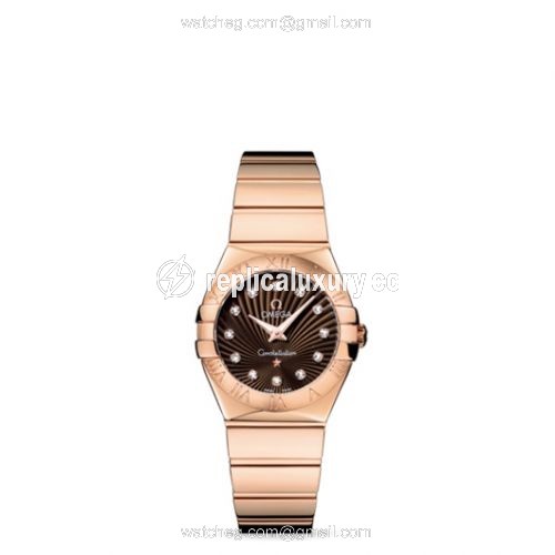 Omega Constellation Quartz 27 Polished Red Gold / Brown Supernova 123.50.27.60.63.002