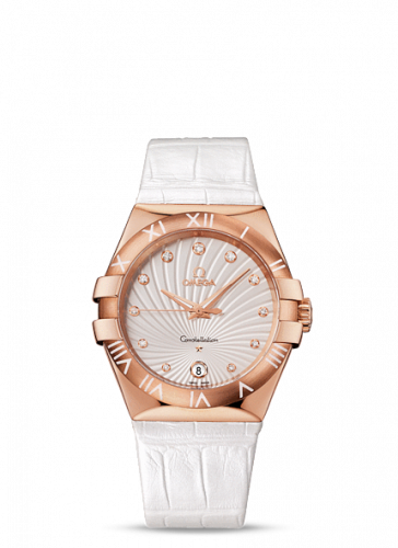 Omega Constellation Quartz 35 Red Gold / White Supernova / Alligator 123.53.35.60.52.001