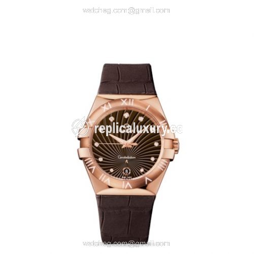 Omega Constellation Quartz 35 Red Gold / Brown Supernova / Alligator 123.53.35.60.63.001