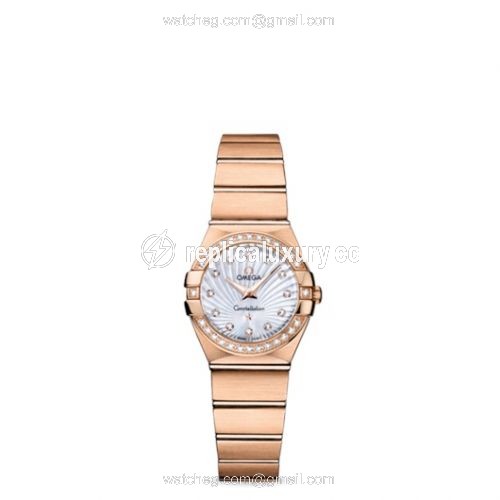 Omega Constellation Quartz 24 Brushed Red Gold / Diamond / MOP Supernova 123.55.24.60.55.001