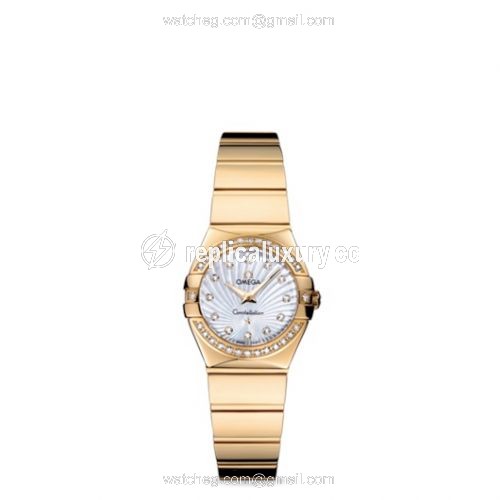 Omega Constellation Quartz 24 Polished Yellow Gold / Diamond / MOP Supernova 123.55.24.60.55.007