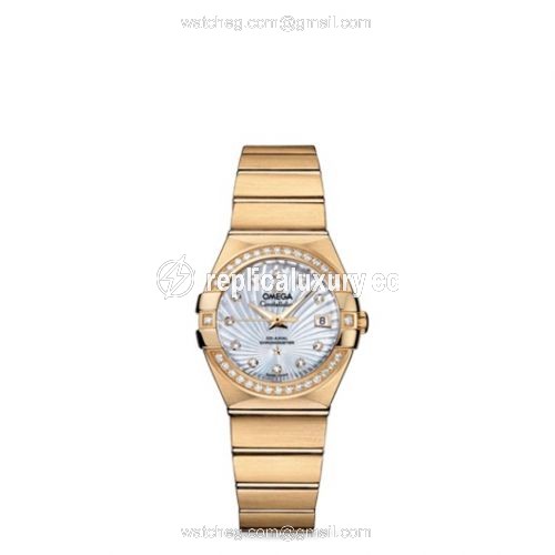 Omega Constellation Co-Axial 27 Brushed Yellow Gold / Diamond / MOP Supernova 123.55.27.20.55.002