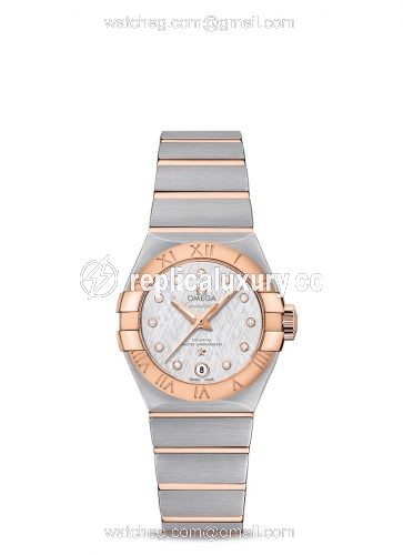 Omega Constellation Co-Axial Master Chronometer 27 Stainless Steel / Red Gold / Silver Silk-Diamond 127.20.27.20.52.001