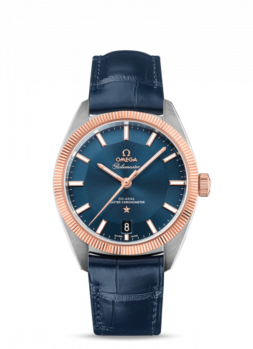 Omega Globemaster Stainless Steel / Sedna Gold / Blue / Alligator 130.23.39.21.03.001