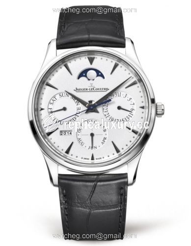 Jaeger-LeCoultre Master Ultra Thin Perpetual White Gold / Silver / Alligator 1303520