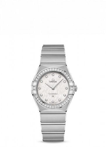 Omega Constellation Manhattan 28 Quartz Stainless Steel / Silver Silk-Diamond / Diamond 131.15.28.60.52.001