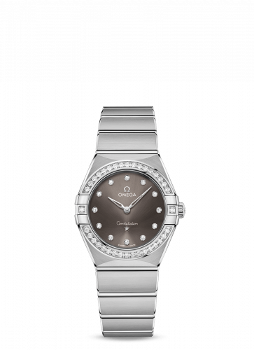 Omega Constellation Manhattan 28 Quartz Stainless Steel / Grey - Diamond / Diamond 131.15.28.60.56.001