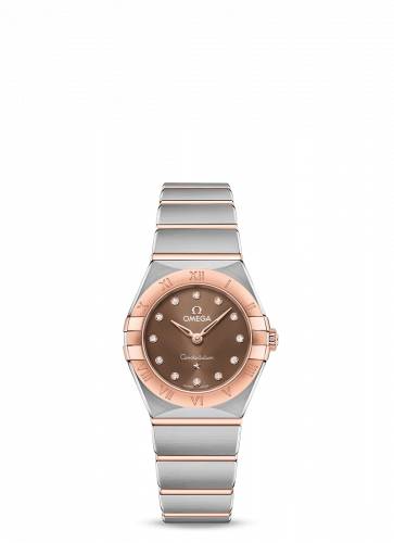 Omega Constellation Manhattan 25 Quartz Stainless Steel / Sedna Gold / Brown - Diamond 131.20.25.60.63.001