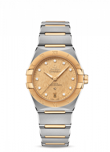Omega Constellation Master Chronometer 36 Stainless Steel / Yellow Gold / Champagne - Diamond / Bracelet 131.20.36.20.58.001