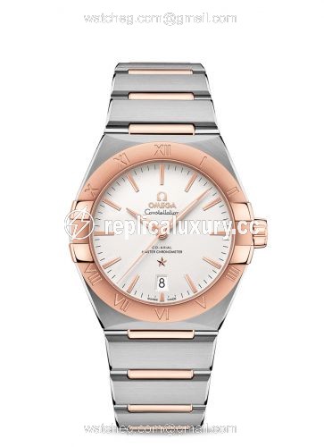 Omega Constellation Master Chronometer 39 Stainless Steel / Sedna Gold / Silver / Bracelet 131.20.39.20.02.001