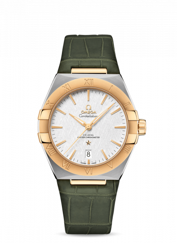 Omega Constellation Master Chronometer 39 Stainless Steel / Yellow Gold / Silver / Alligator 131.23.39.20.02.002