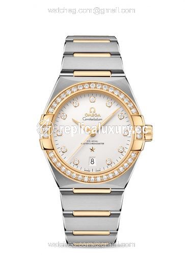 Omega Constellation Master Chronometer 39 Stainless Steel / Yellow Gold - Diamond / Silver / Bracelet 131.25.39.20.52.002