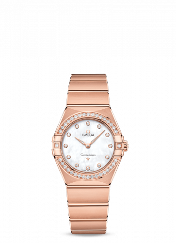 Omega Constellation Manhattan 28 Quartz Sedna Gold / MOP / Diamond 131.55.28.60.55.001