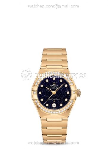 Omega Constellation Manhattan 29 Co-Axial Master Chronometer Yellow Gold / Aventurine / Diamond 131.55.29.20.53.002