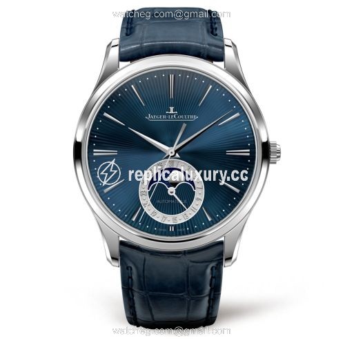 Jaeger-LeCoultre Master Ultra Thin Moon White Gold / Enamel / Alligator 13635E1