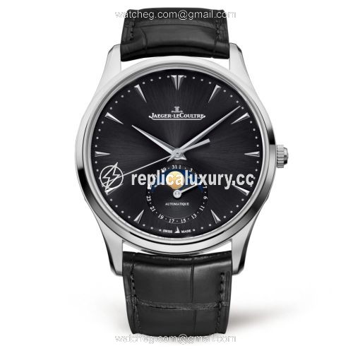 Jaeger-LeCoultre Master Ultra Thin Moon Stainless Steel / Black / Alligator 1368470