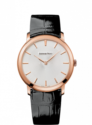 Audemars Piguet Jules Audemars 15180 Extra-Thin Pink Gold / Silver Guilloche 15180OR.OO.A102CR.01
