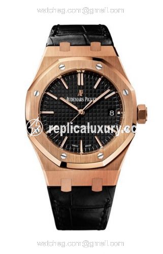 Audemars Piguet Royal Oak 15450 Selfwinding Pink Gold / Black / Strap 15450OR.OO.D002CR.01