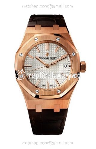 Audemars Piguet Royal Oak 15450 Selfwinding Pink Gold / Silver / Strap 15450OR.OO.D088CR.01