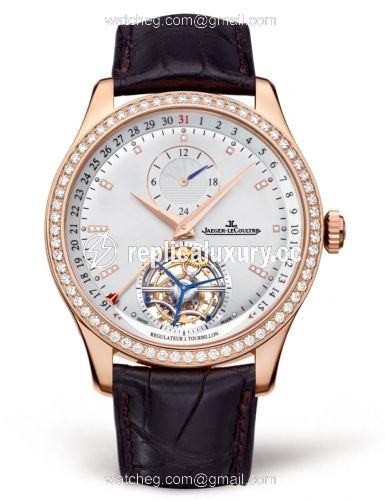 Jaeger-LeCoultre Master Tourbillon Pink Gold / Diamond / Silver / Alligator 1562401