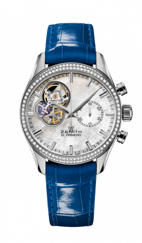 Zenith El Primero Chronomaster Lady 38 Stainless Steel / Diamond / Mother of Pearl / Alligator 16.2150.4062/81.C754