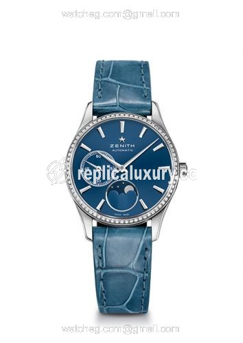 Zenith Elite Ultra Thin Lady Moonphase Blue / Diamond 16.2310.692/51.C705