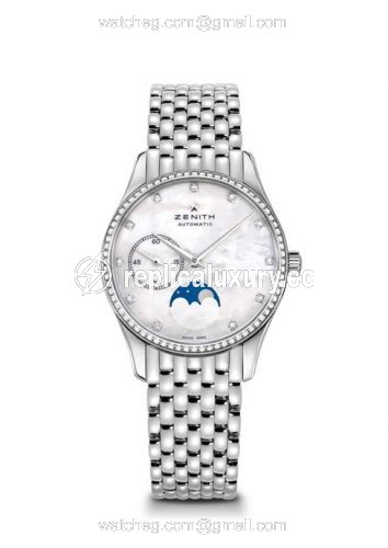 Zenith Elite Ultra Thin Lady Moonphase MOP / Diamond / Bracelet 16.2310.692/81.M2310