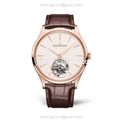 Jaeger-LeCoultre Master Ultra Thin Tourbillon Pink Gold / Eggshell / Alligator 1682410