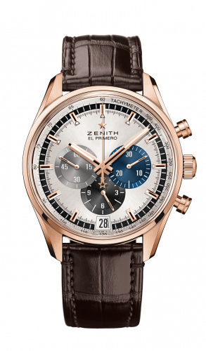 Zenith El Primero Chronomaster 42 Rose Gold / Silver / Alligator 18.2043.400/69.C494
