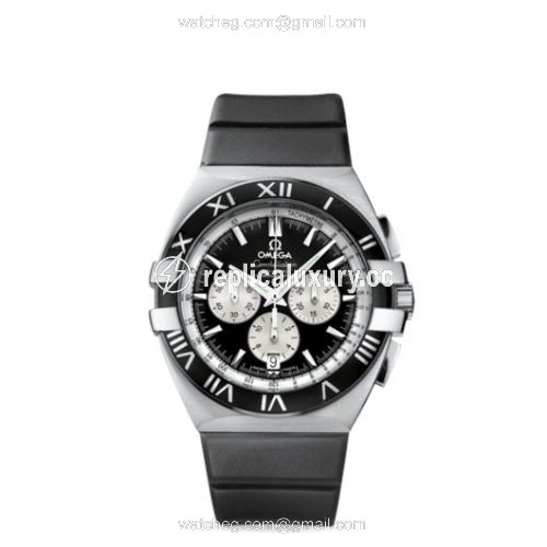 Omega Constellation Co-Axial 41 Chronograph Double Eagle Stainless Steel / Black / Rubber 1819.51.91