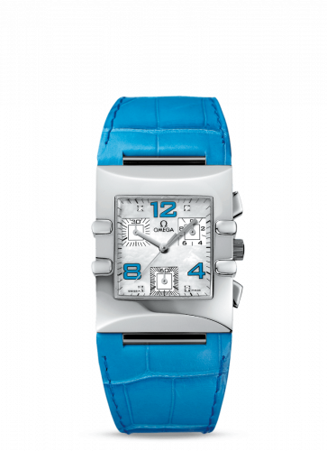 Omega Constellation Quadra Quartz 28 Chronograph Stainless Steel / MOP/ Alligator 1841.76.61