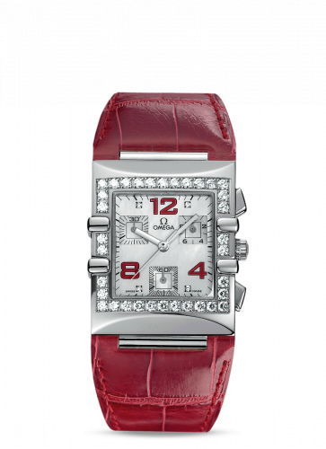 Omega Constellation Quadra Quartz 28 Chronograph Stainless Steel / Diamond / MOP/ Alligator 1847.73.31