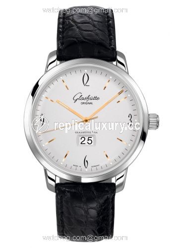 Glashutte Original Sixties Panorama Date Stainless Steel / Silver / Alligator / Pin 2-39-47-01-02-04