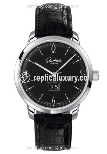 Glashutte Original Sixties Panorama Date Stainless Steel / Black / Alligator / Pin 2-39-47-03-02-04