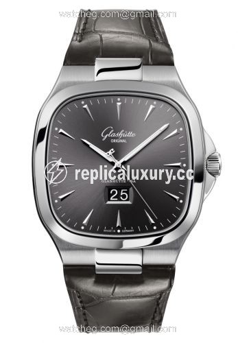 Glashutte Original Seventies Panorama Date Ruthenium/ Alligator / Folding 2-39-47-12-12-04