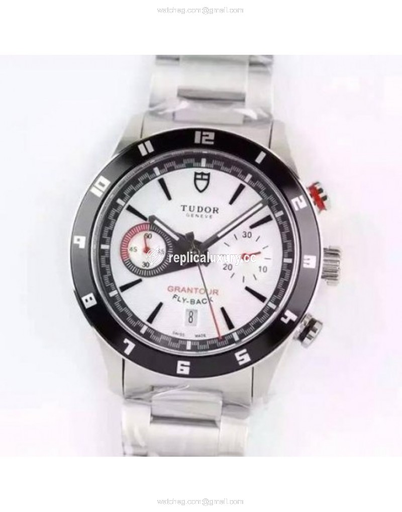 Tudor Grantour Fly-Back Stainless Steel White 
