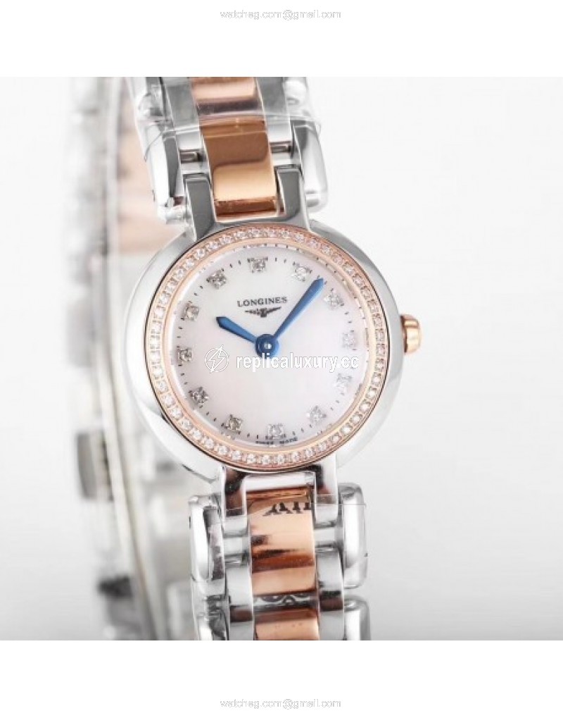 Longines Primaluna Ladies KZ Stainless Steel & Rose Gold Mother Of Pearl 