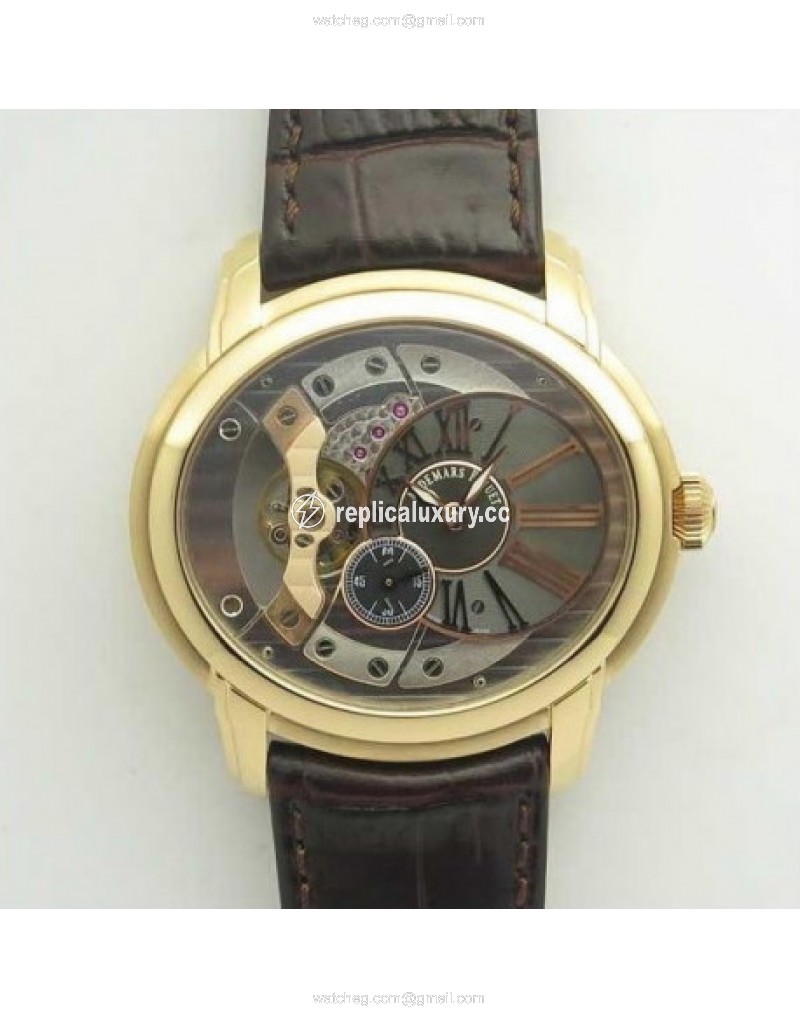 Audemars Piguet Royal Millenary 4101 15350OR.OO.D093CR.01 V9 Yellow Gold Skeleton 