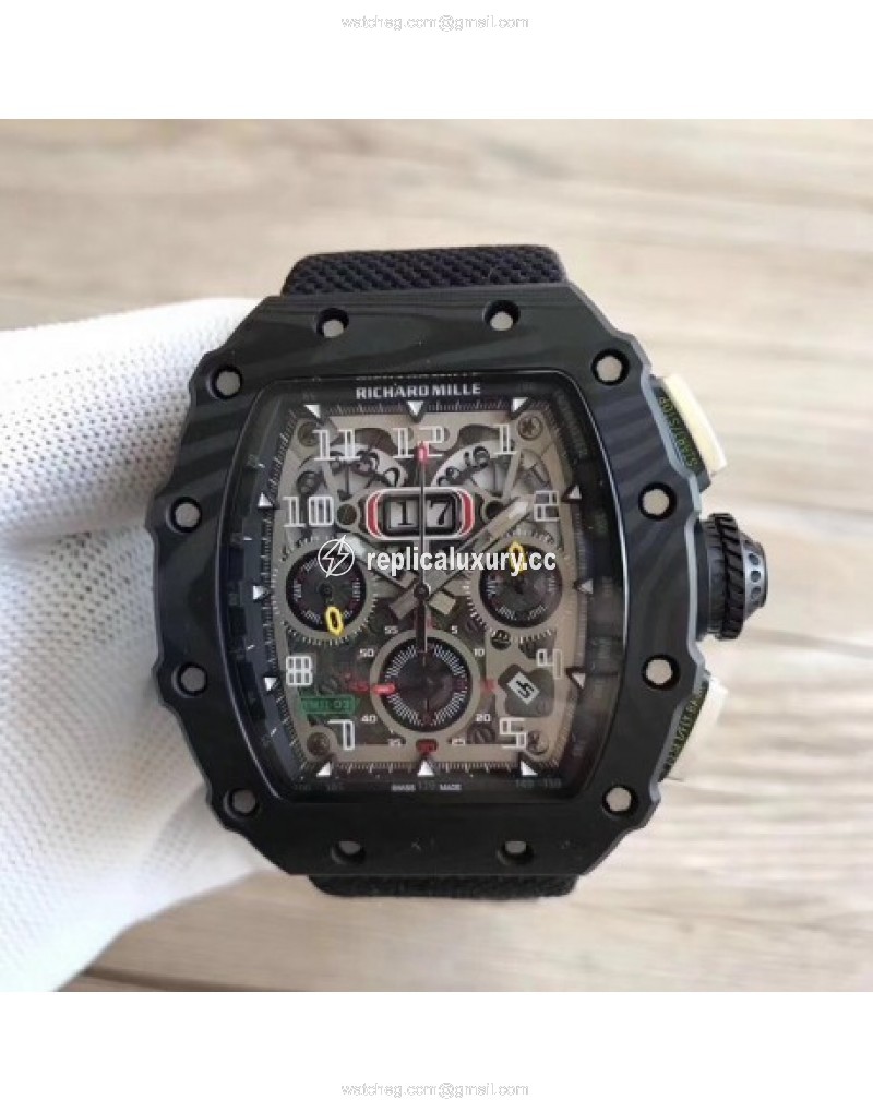 Richard Mille RM011-03 Flyback Chronograph KL Forged Carbon Black Skeleton 
