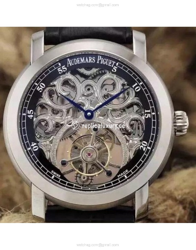 Audemars Piguet Jules Audemars Tourbillon Stainless Steel Skeleton & Black 