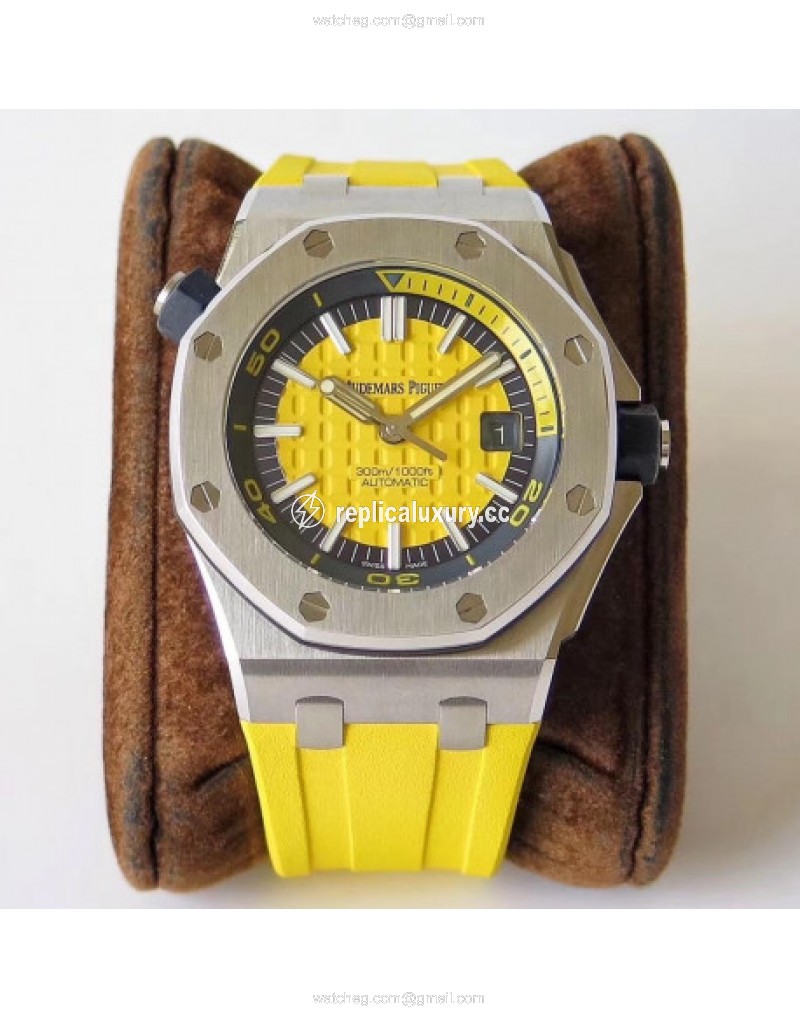 Audemars Piguet Royal Oak Offshore Diver 15710ST.OO.A051CA.01 JF V3 Stainless Steel Yellow 
