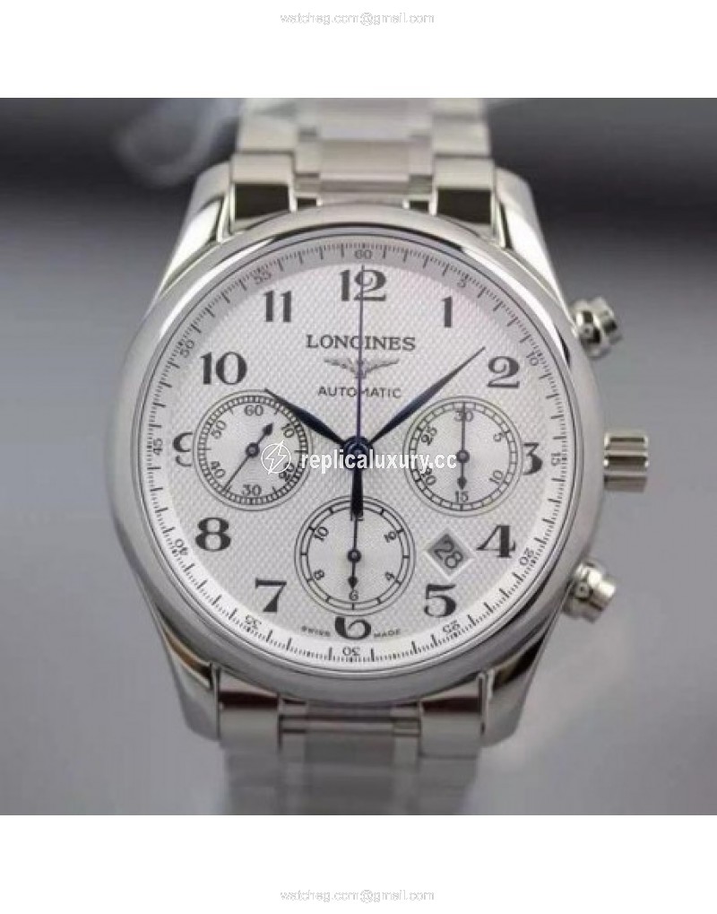 Longines Master Collection Chronograph Stainless Steel White 